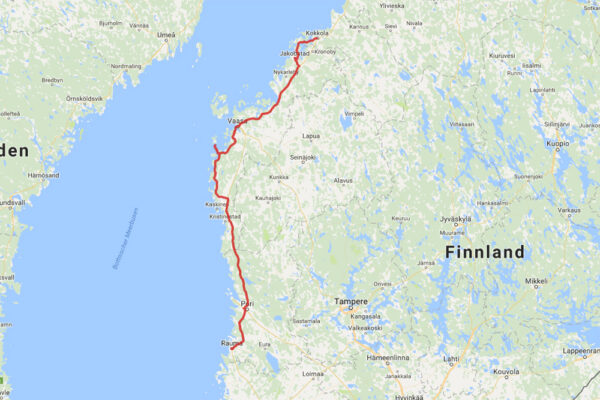 5. Etappe Kokkola - Rauma 360 Km