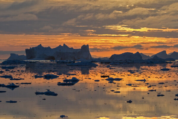 Eisberge Ilulissat, Mitternachtssonne